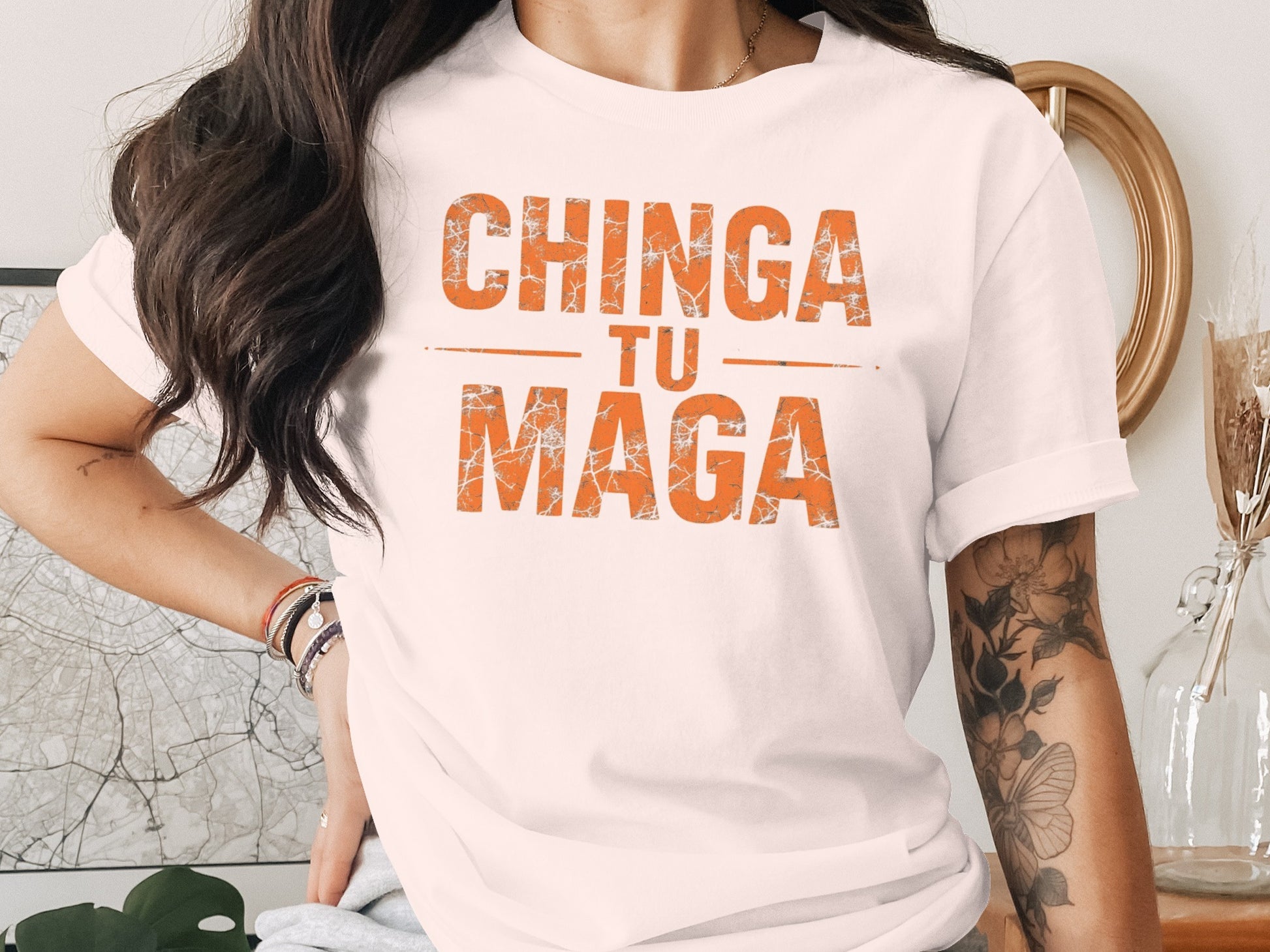 Chinga Tu Maga Graphic Bold Statement Casual Tee