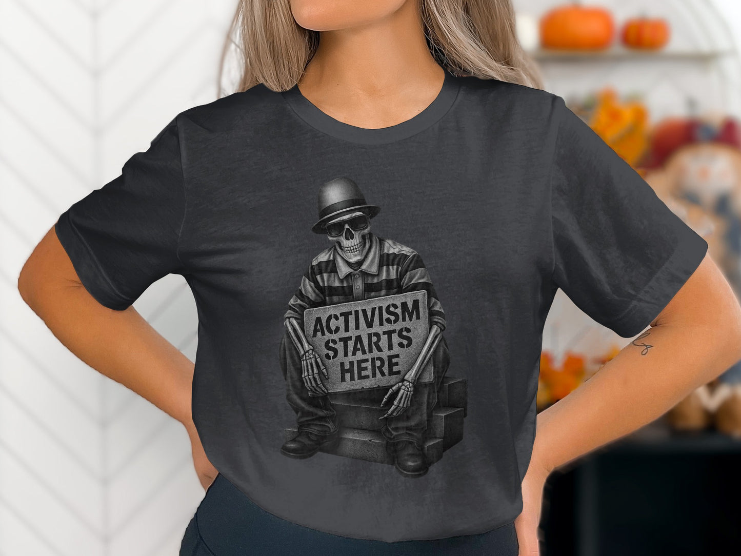 Activism Starts Here Skeleton Graphic tee product