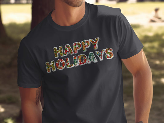 HAPPY HOLIDAYS Graphic Tee for Festive Cheer