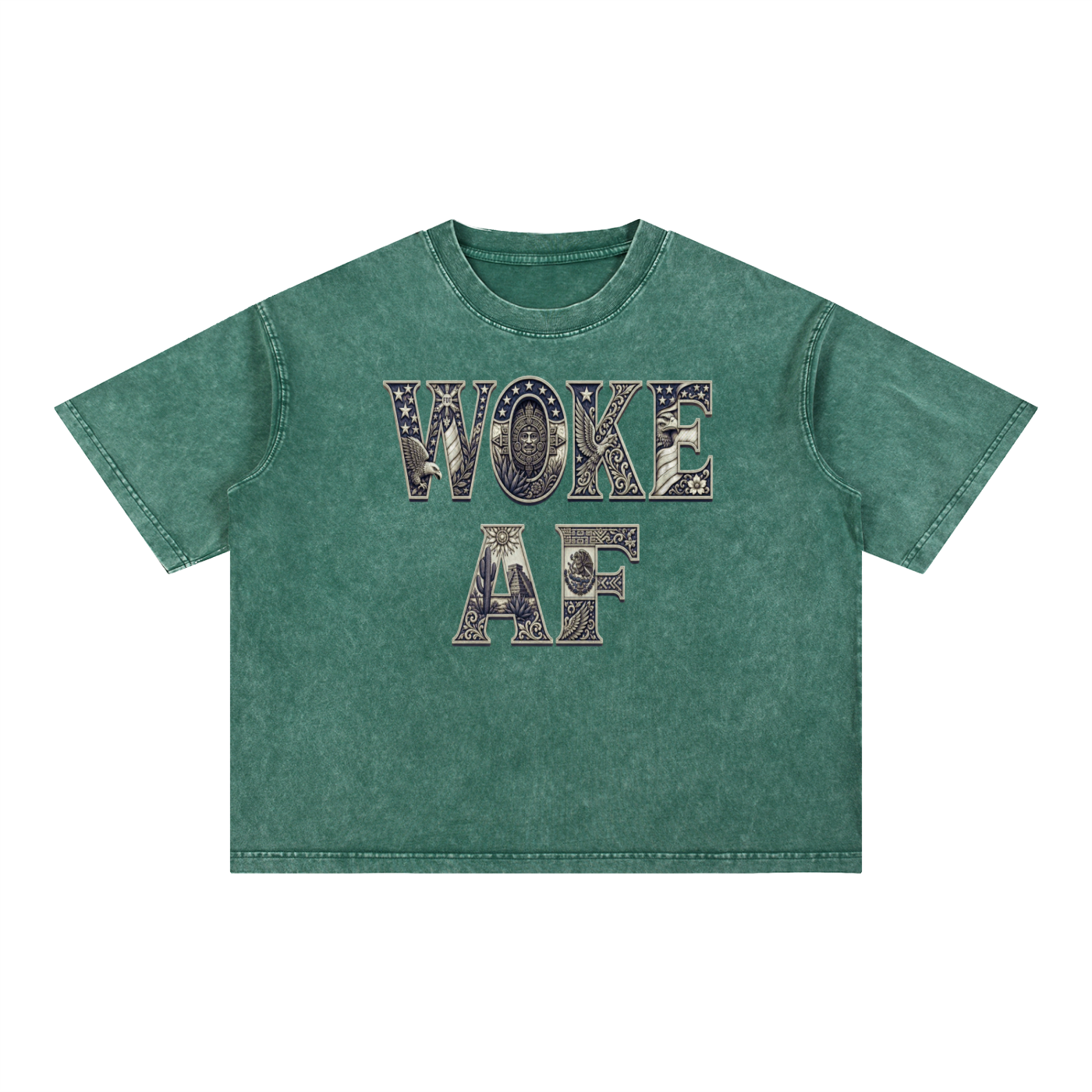 Woke AF with subtle fdt Mineral Wash Boxy Cotton T-Shirt