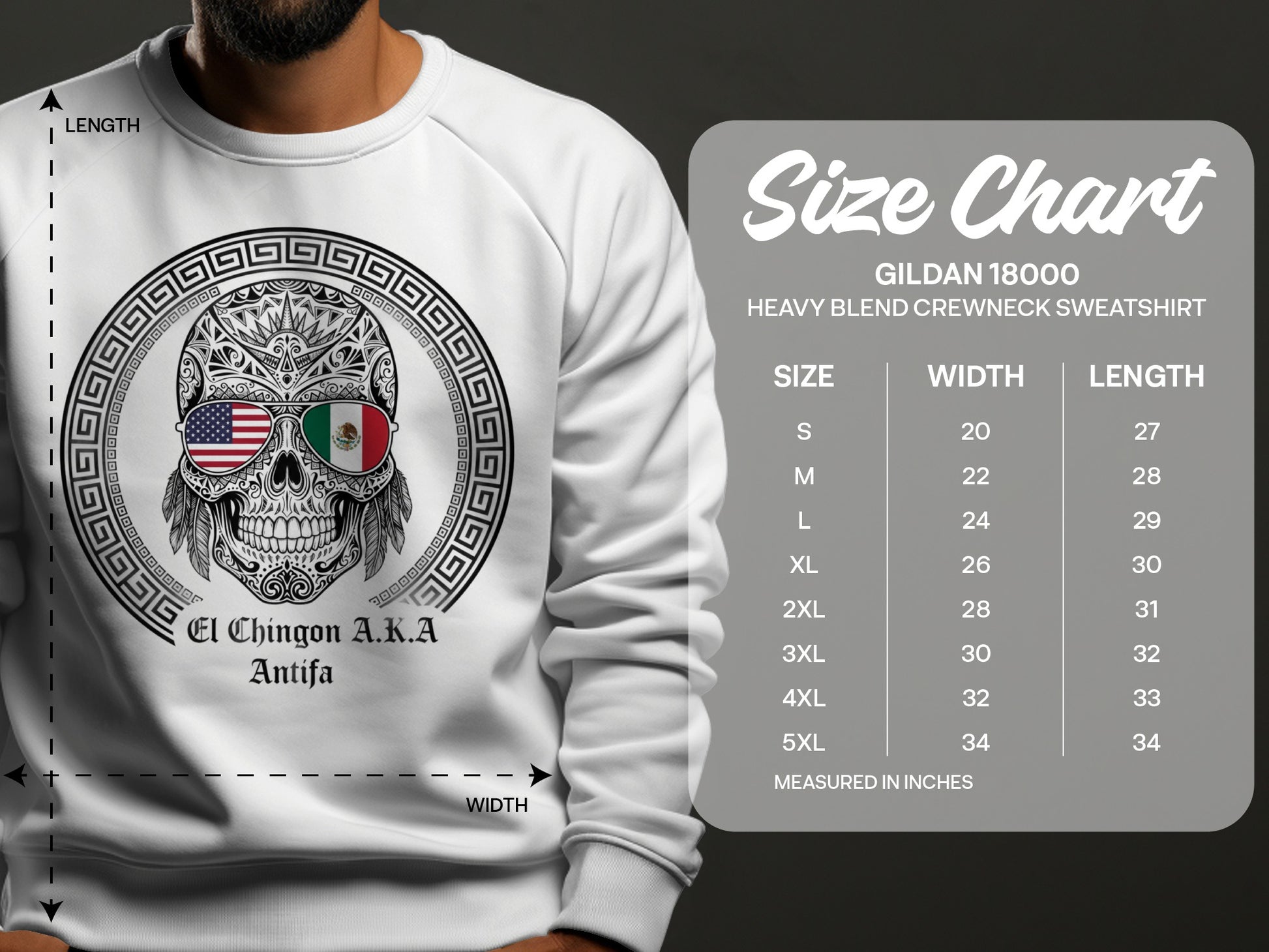 El Chingon A.K.A Antifa Heavy Blend Crewneck Sweatshirt
