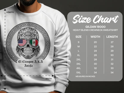 El Chingon A.K.A Antifa Heavy Blend Crewneck Sweatshirt