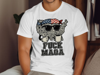 Patriotic Cat Fuck MAGA Graphic Tee Shirt product type