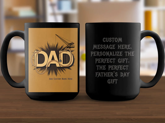 Personalized Dad Design Black Mug Father's Day Gift product