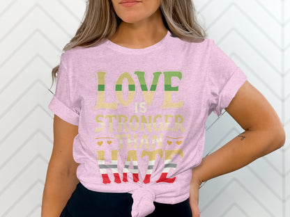Love Is Stronger Than Hate Motivational Shirt Product