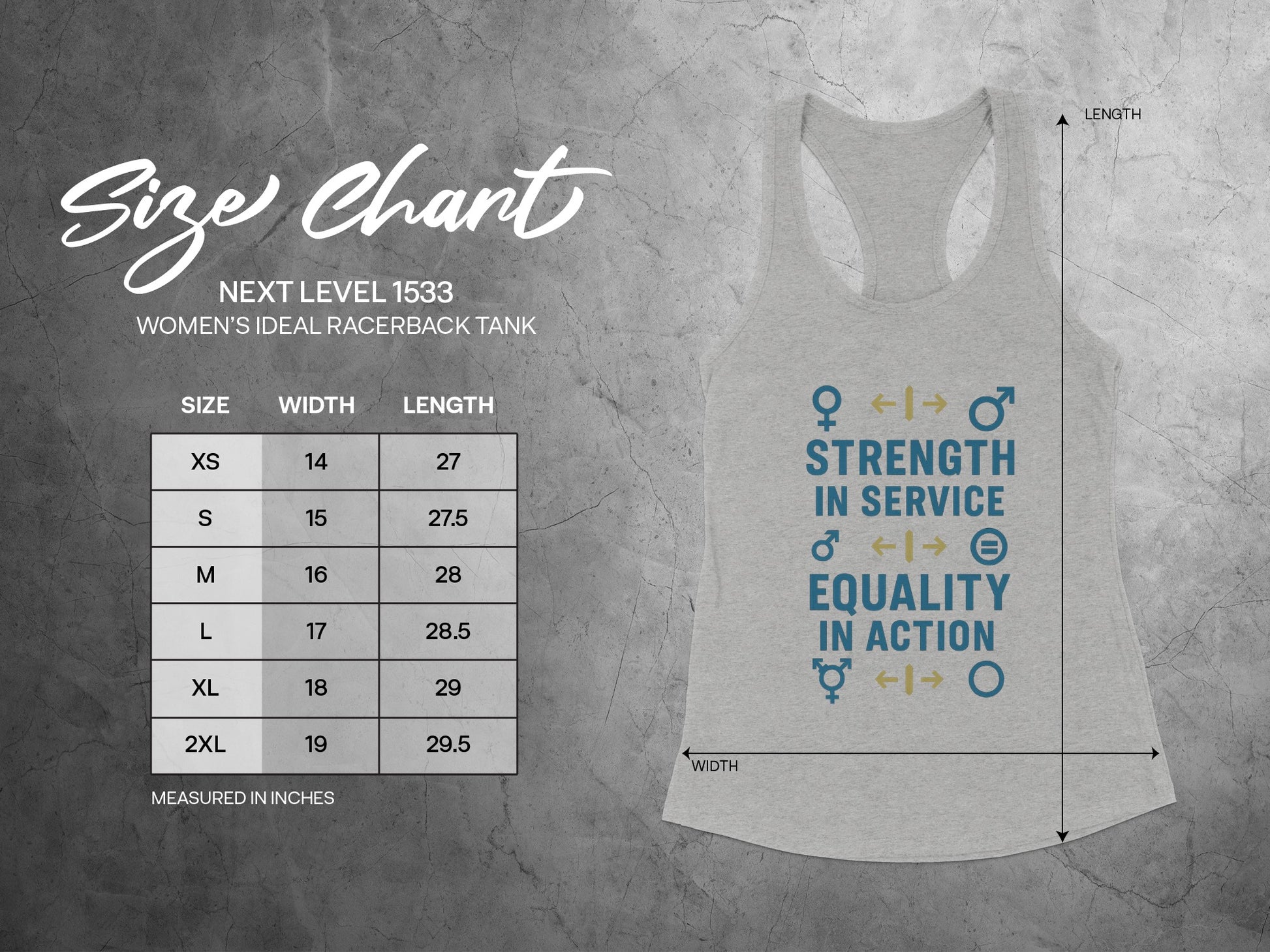 Women's Racerback Tank Strength in Service Equality
