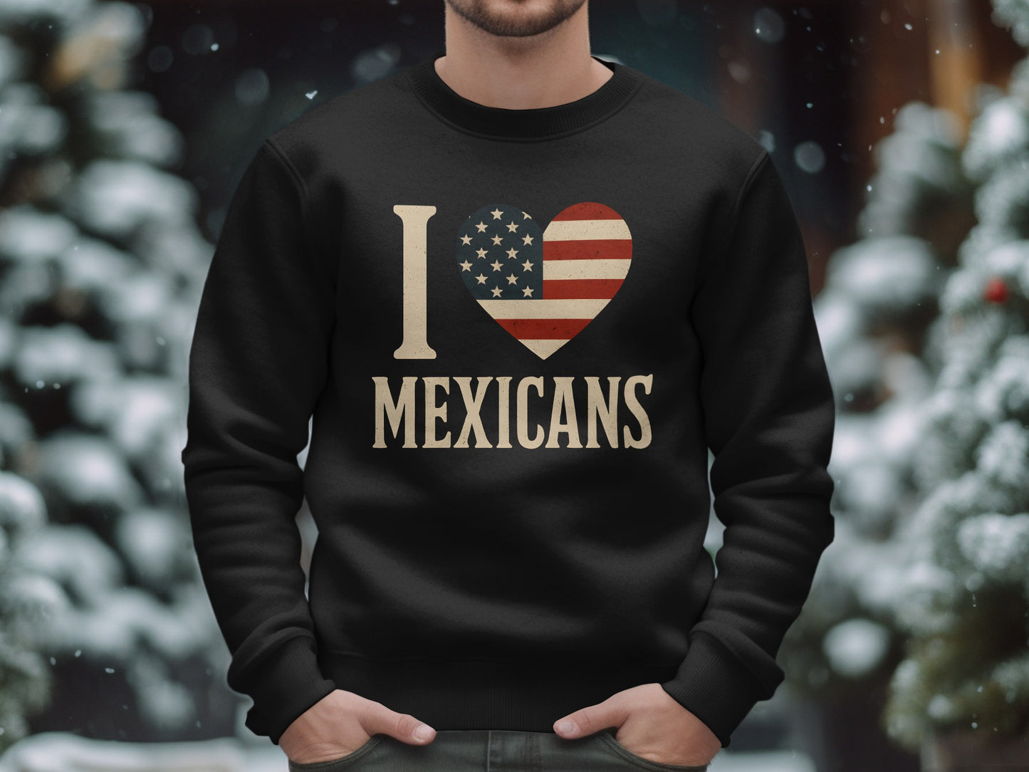 I Love Mexicans American Flag Heart Long Sleeve product type