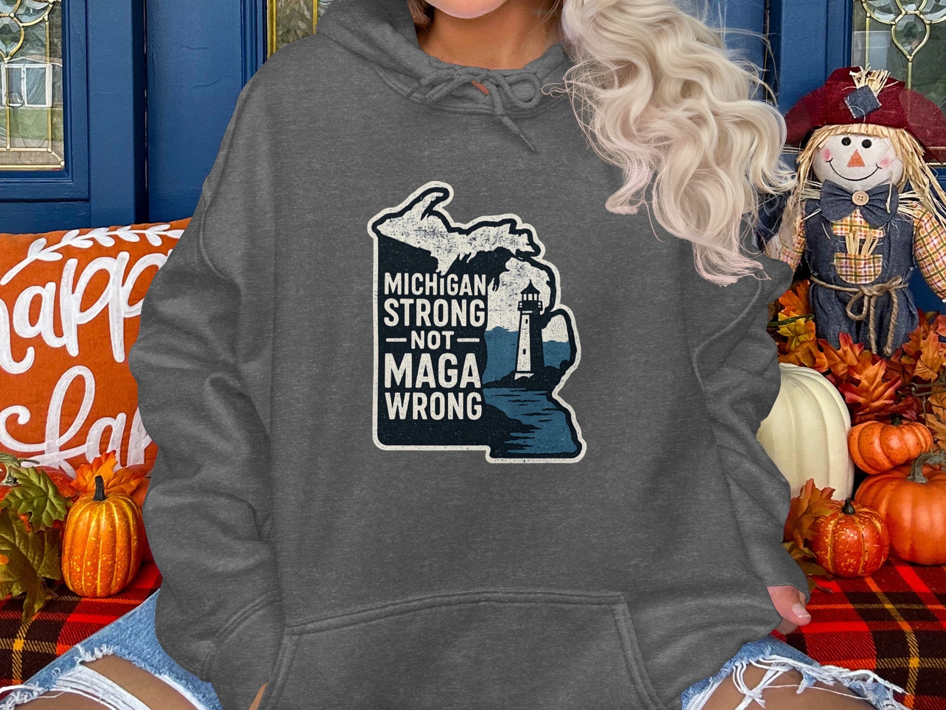 Michigan Strong Not Maga Wrong Hoodie product