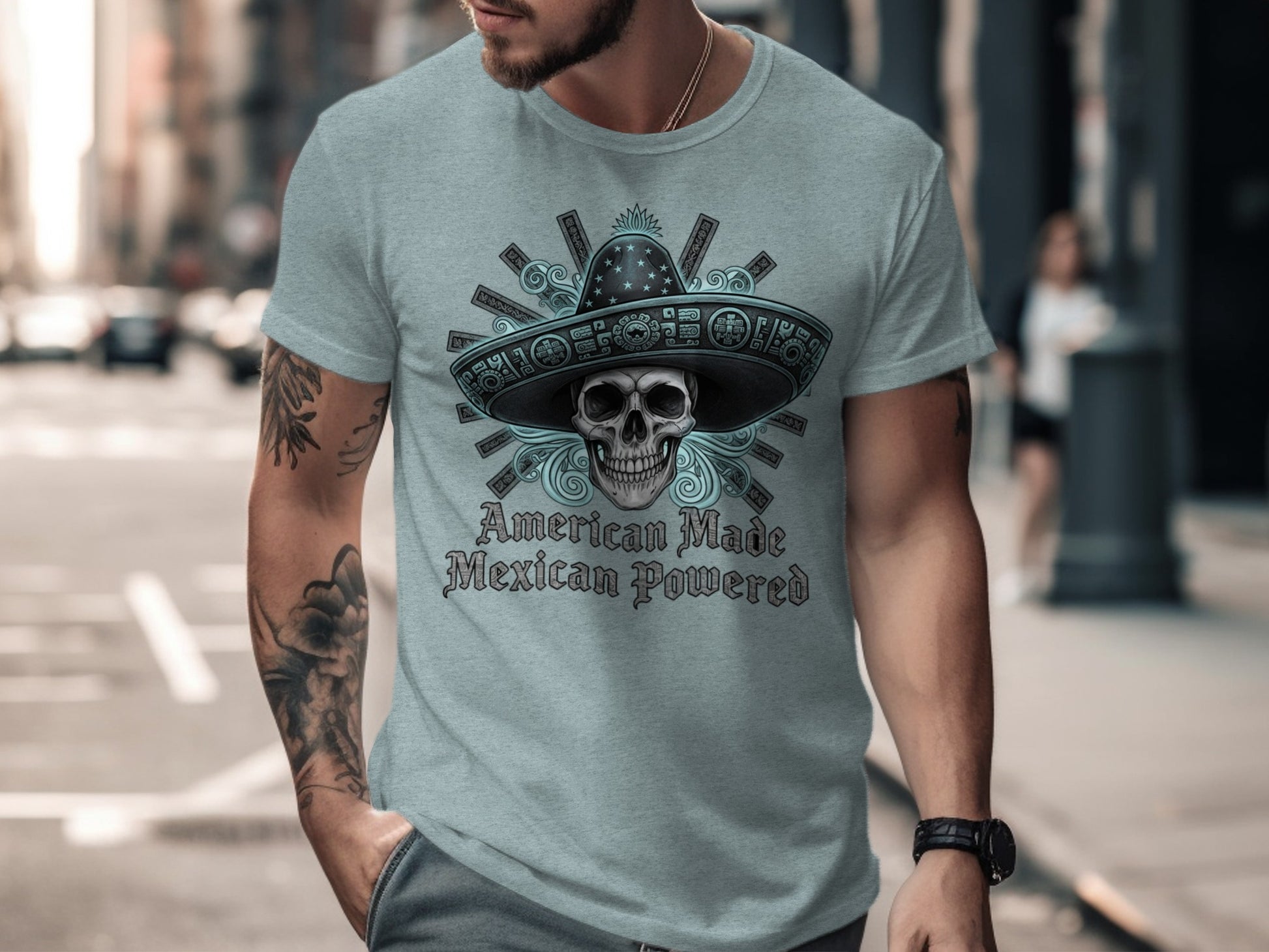 American Made Mexican Powered Skull T-Shirt