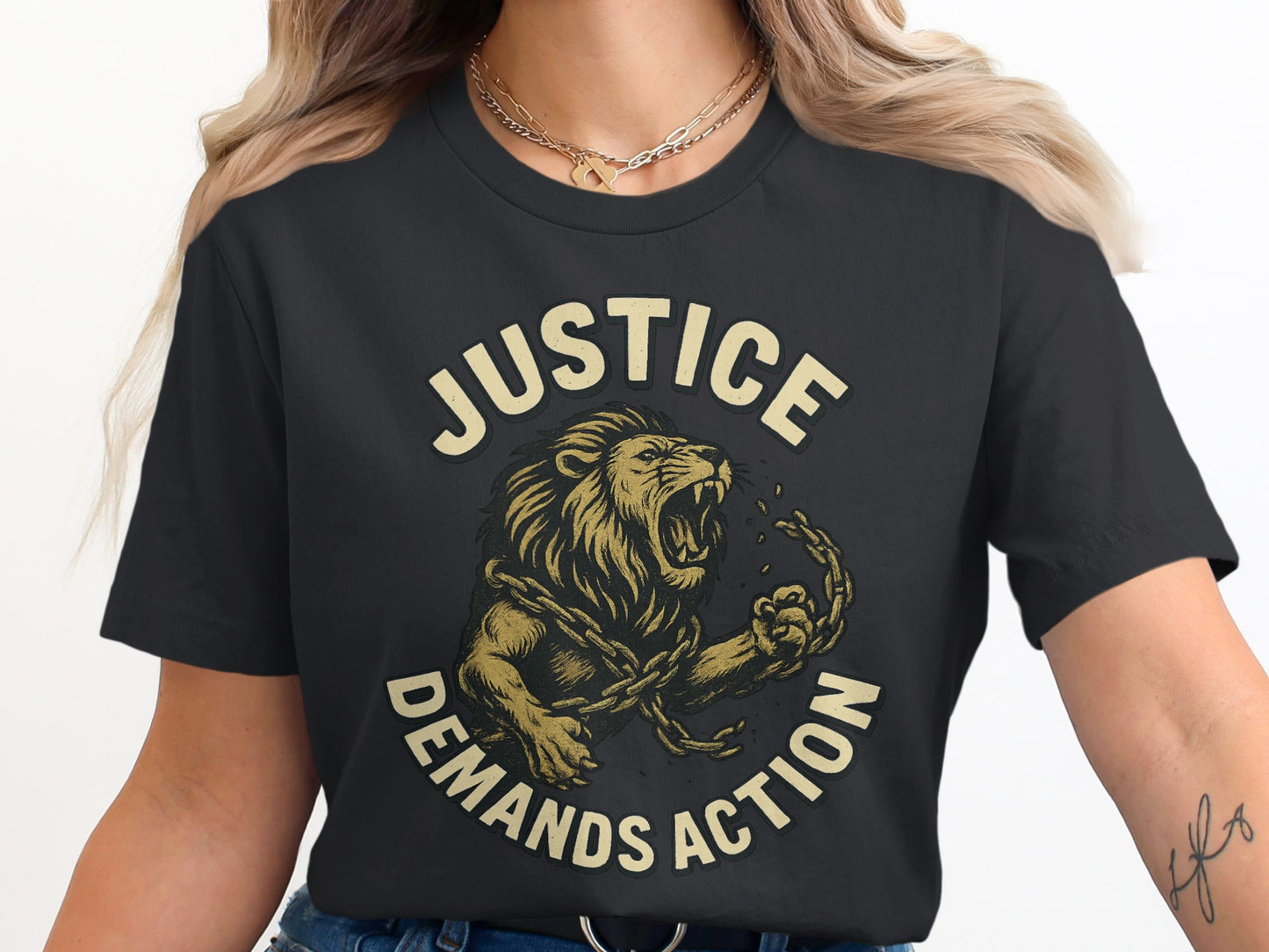 Justice Demands Action Lion Graphic T-Shirt product