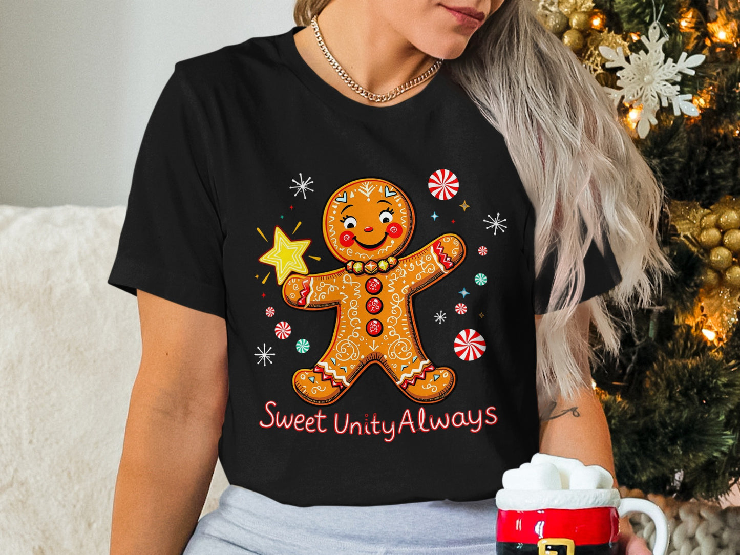 Cute Gingerbread Man Sweet Unity Always T-Shirt