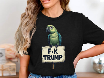 Parrot Holding Ant-Trump Sign Graphic Shirt product type