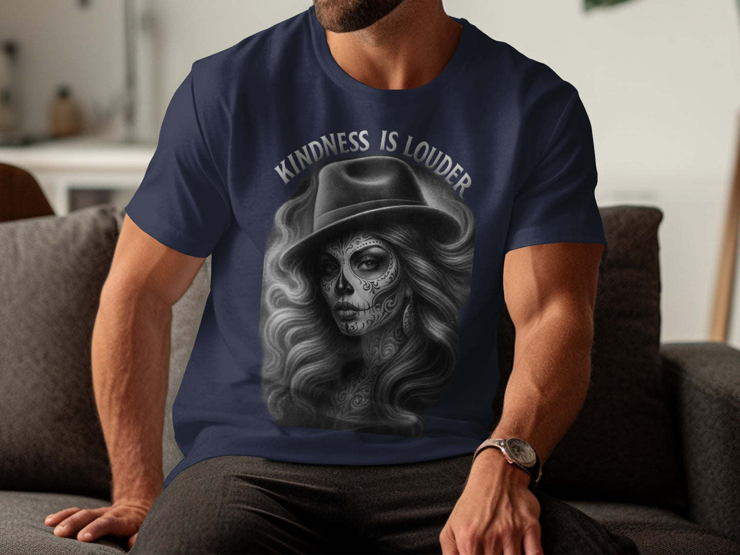 Kindness Is Louder Sugar Skull Hat T-shirt product