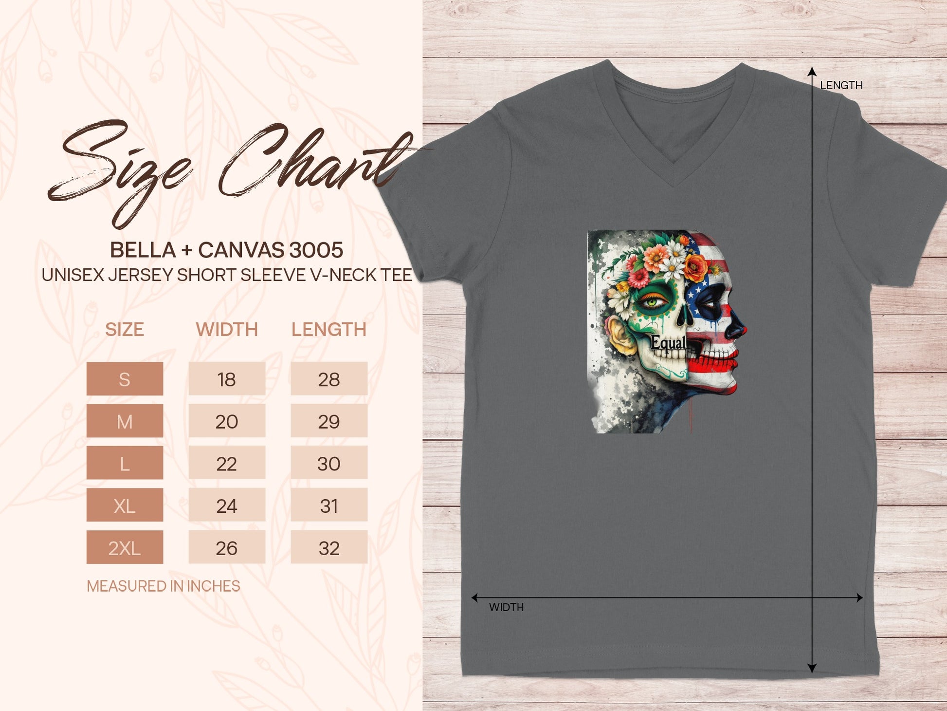 Colorful Sugar Skull Graphic V-Neck Tee product type
