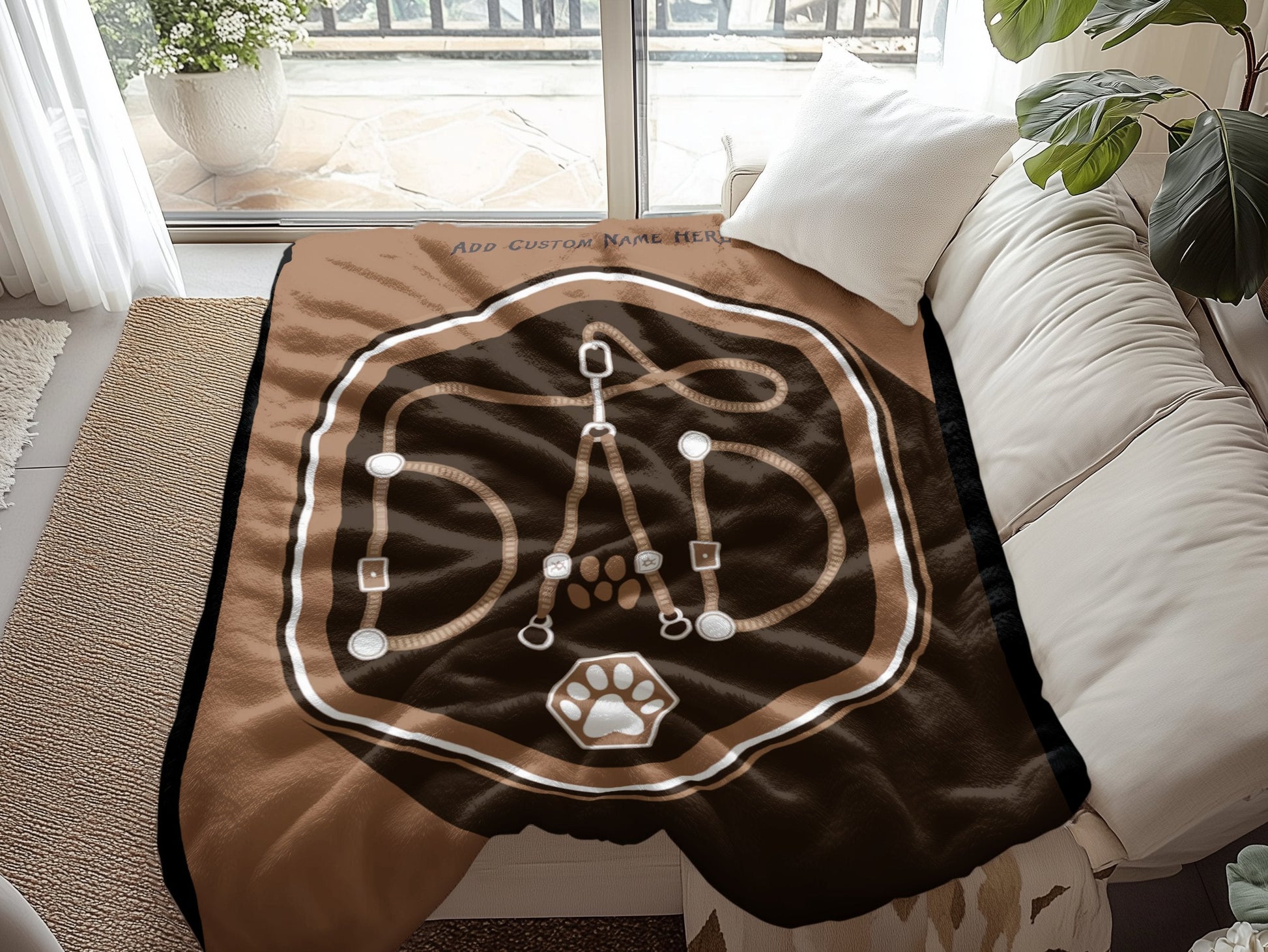 Personalized Dog Paw Print Throw Blanket product