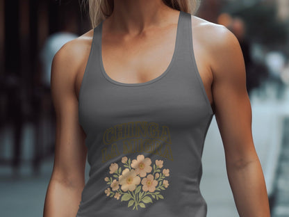 Chinga La Migra Floral Design Tank Top product