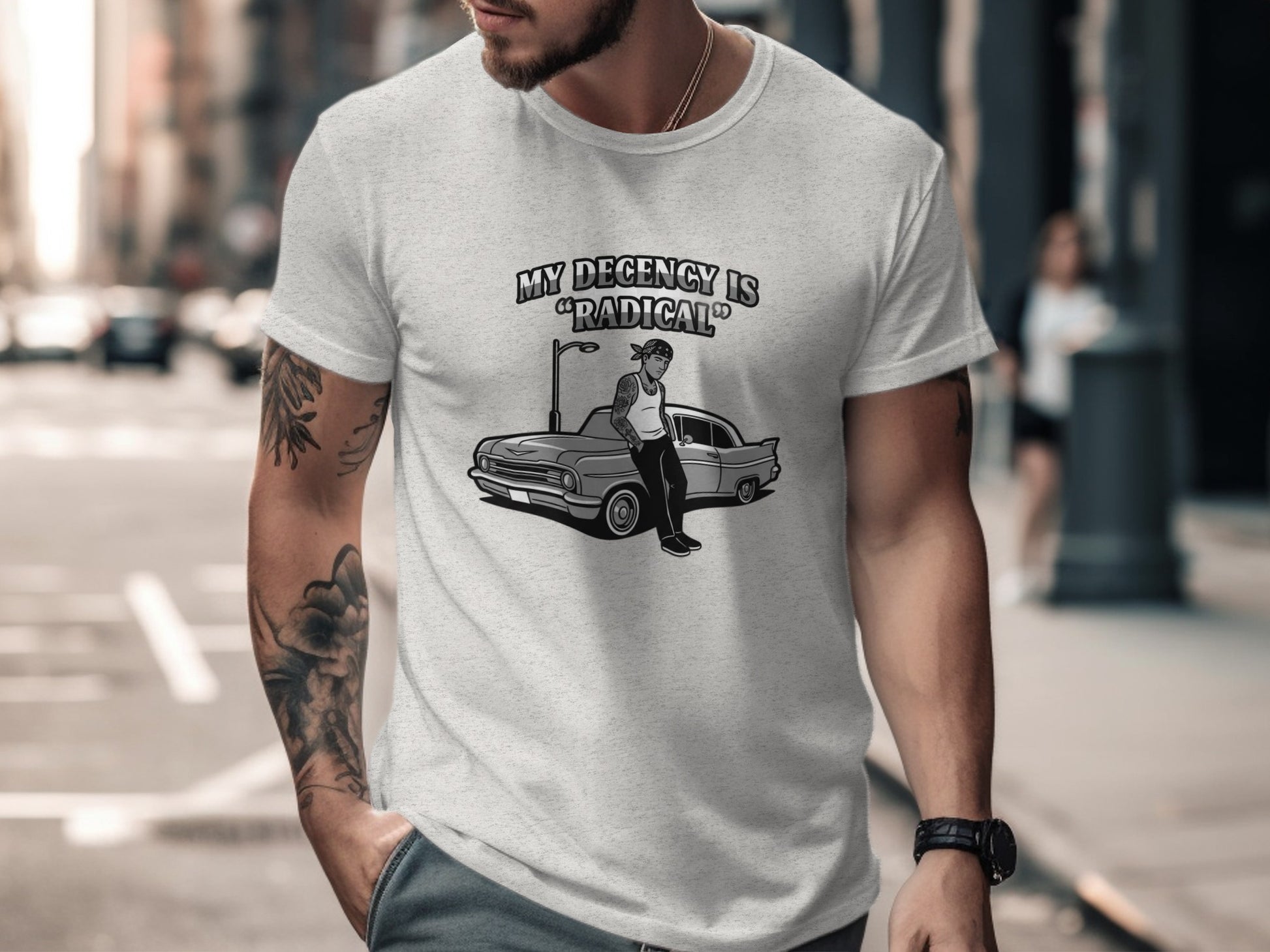 My Decency Is Radical T-shirt design for men