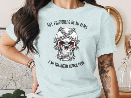 Soy prisionero de mi alma skull design T-shirt product