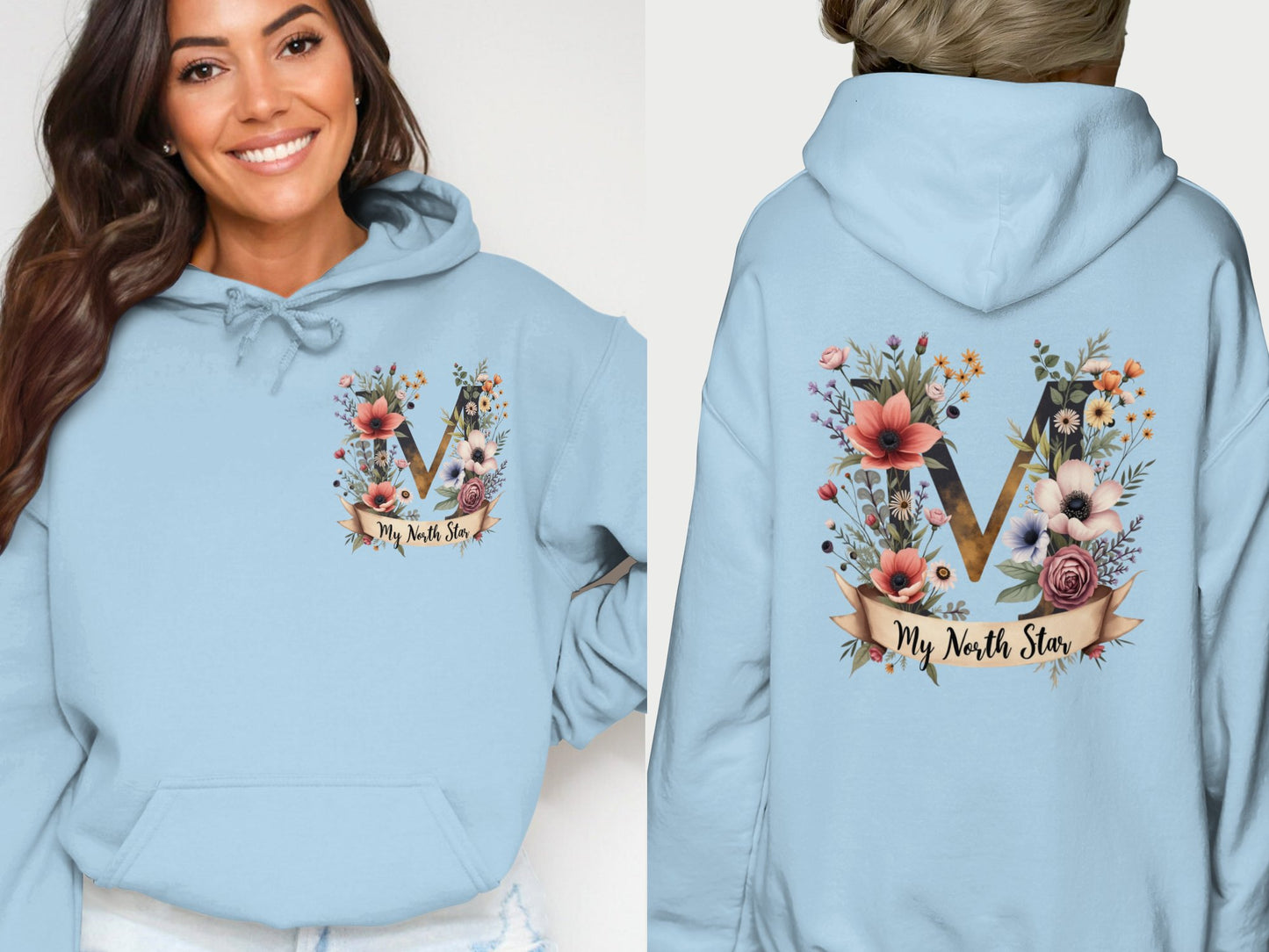 My North Star Floral Graphic Blue Hoodie product