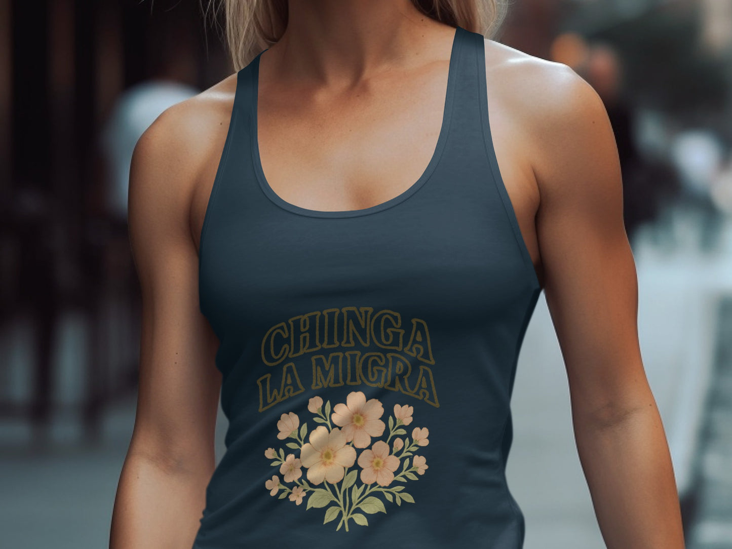 Chinga La Migra Flowers Tank Top product