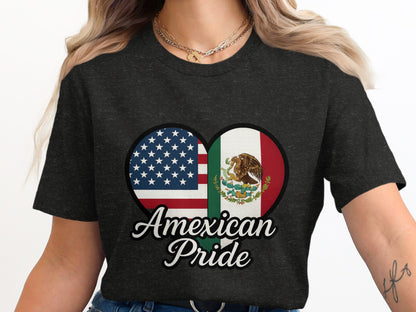 American and Mexican Flag Heart Design product type