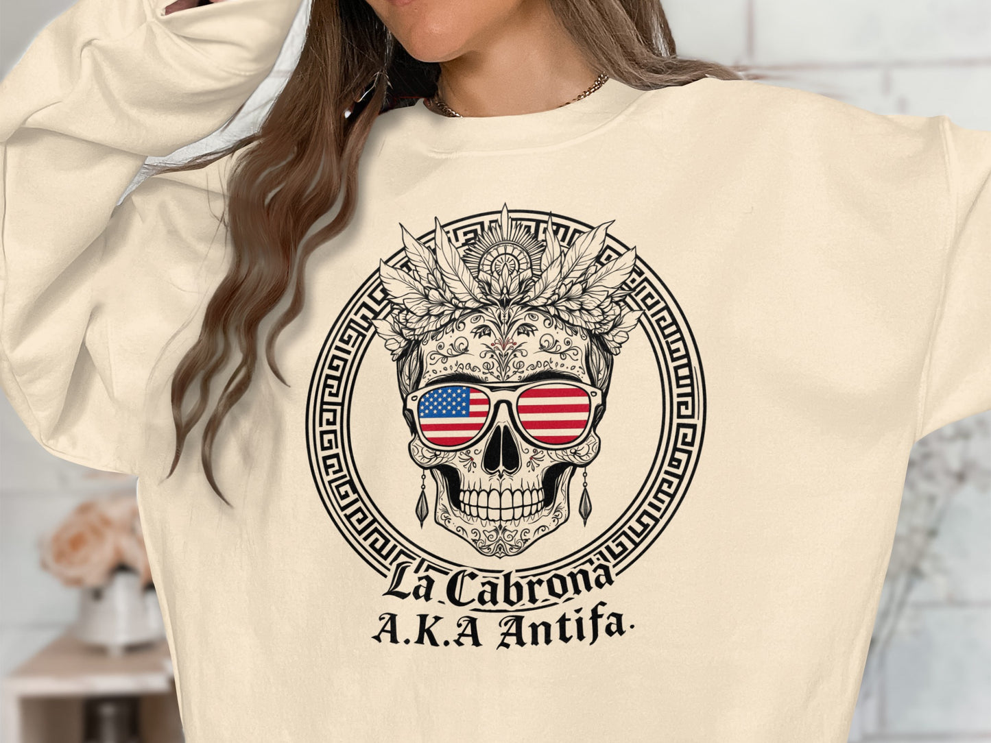 La Cabrona AKA Antifa Skull Graphic Sweatshirt