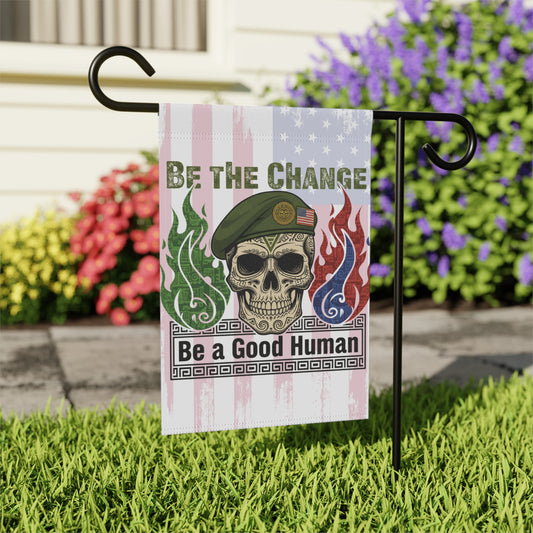Be The Change Skull Soldier Garden Flag Decor