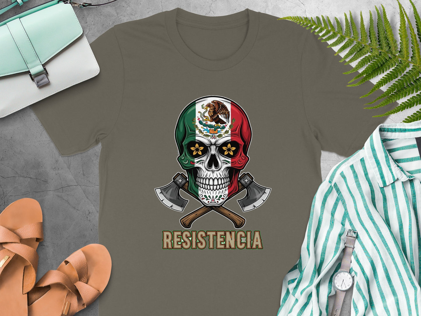 Mexican Skull Resistencia Graphic T-Shirt product type