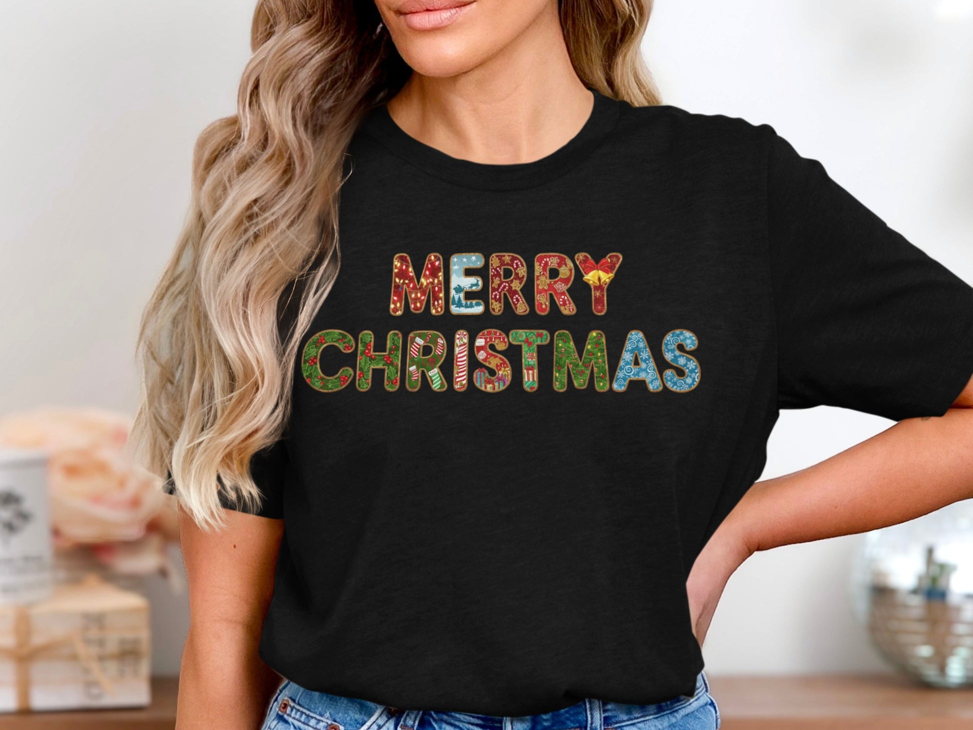 Merry Christmas Graphic Tee Shirt for Holiday Season