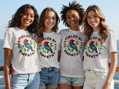 Fueled by Empathy Colorful Bird Graphic T-Shirt Product