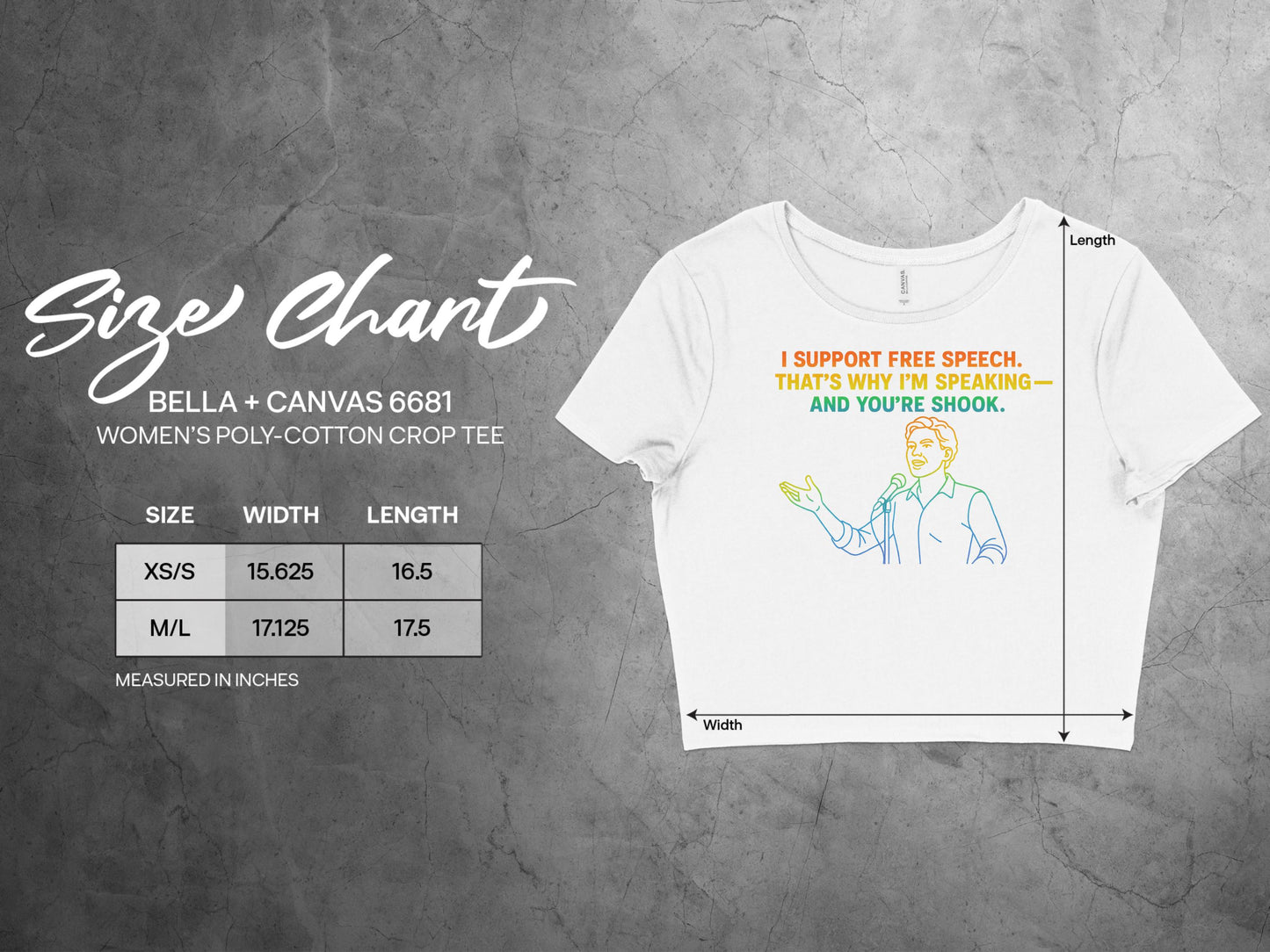 Support Free Speech Speaking Shock Crop Tee product type