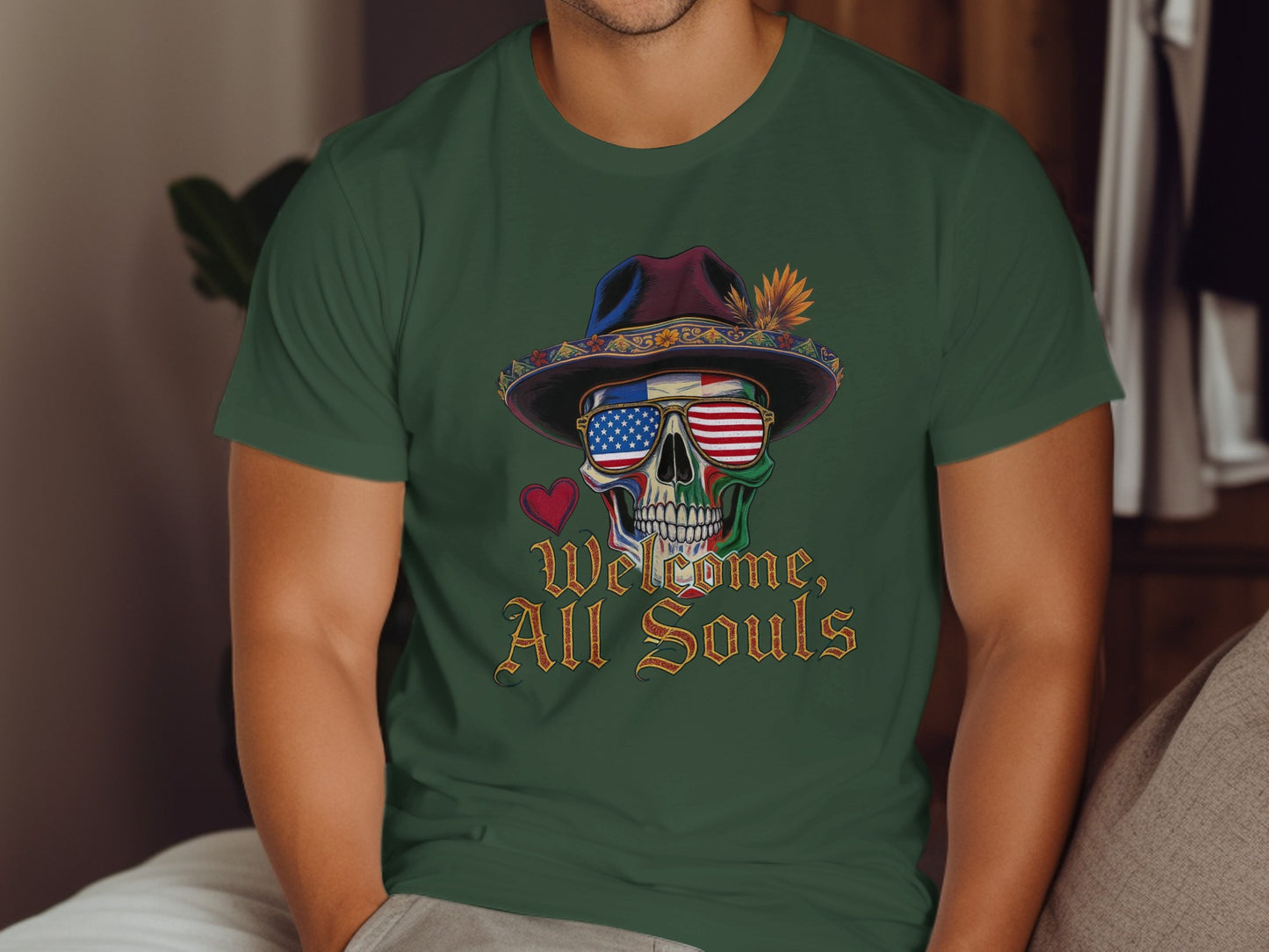 Welcome All Souls Skull Wearing Hat T Shirt product type