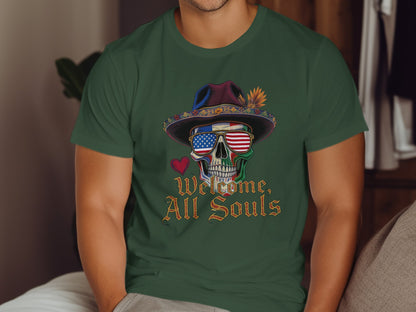 Welcome All Souls Skull Wearing Hat T Shirt product type