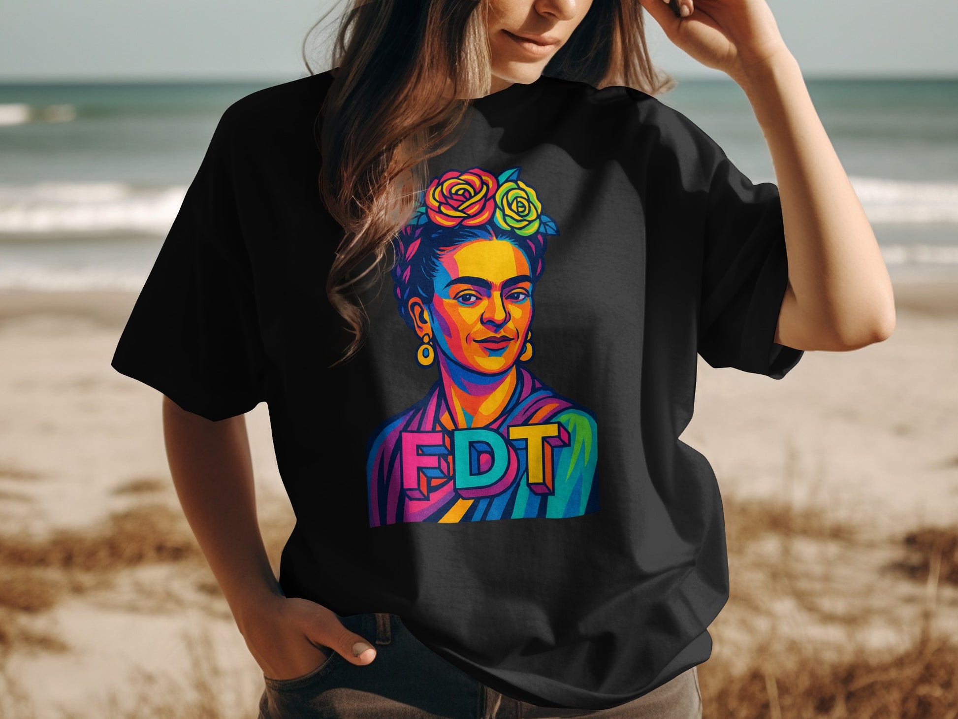 Colorful Artistic FDT Design on Black Shirt product