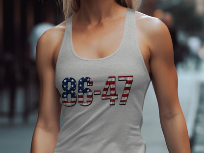 86-47 American Flag Graphic Print Tank Top product