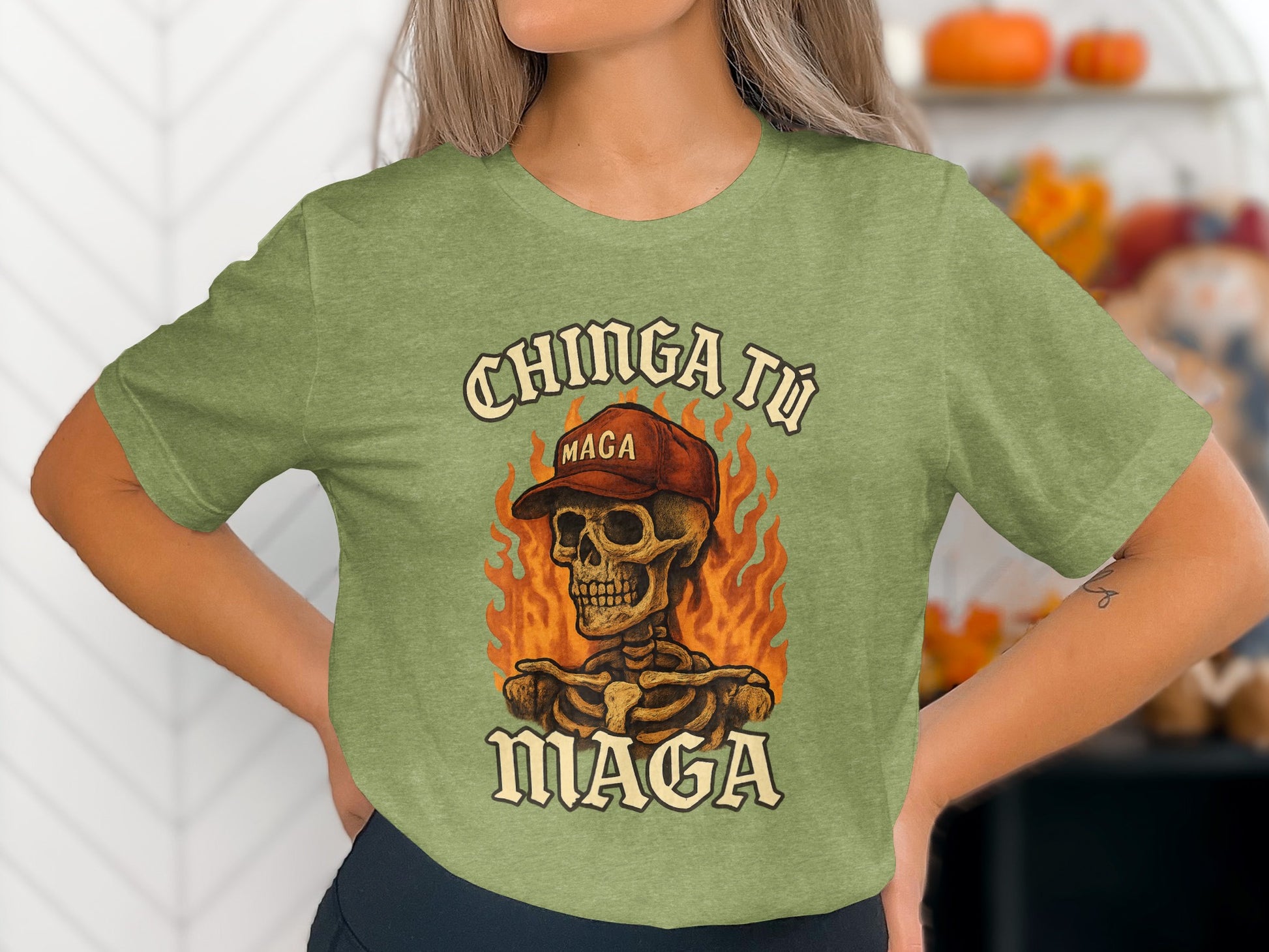 Chinga Tu Maga Skeleton Design Graphic Shirt product