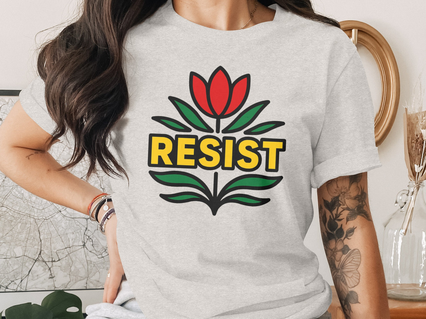 Bold RESIST Flower Graphic T-shirt product type
