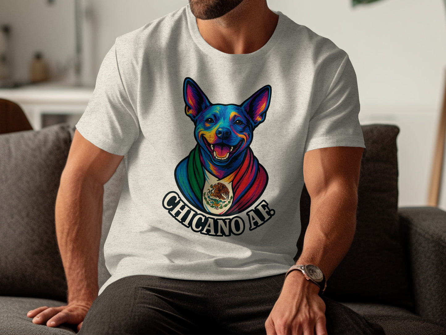 Colorful Dog Art with Chicano AF T-Shirt product