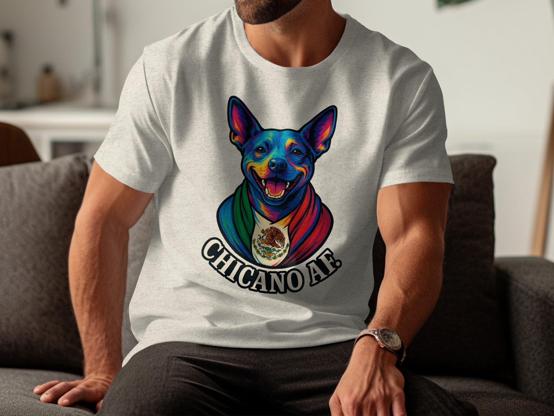 Colorful Dog Art with Chicano AF T-Shirt product
