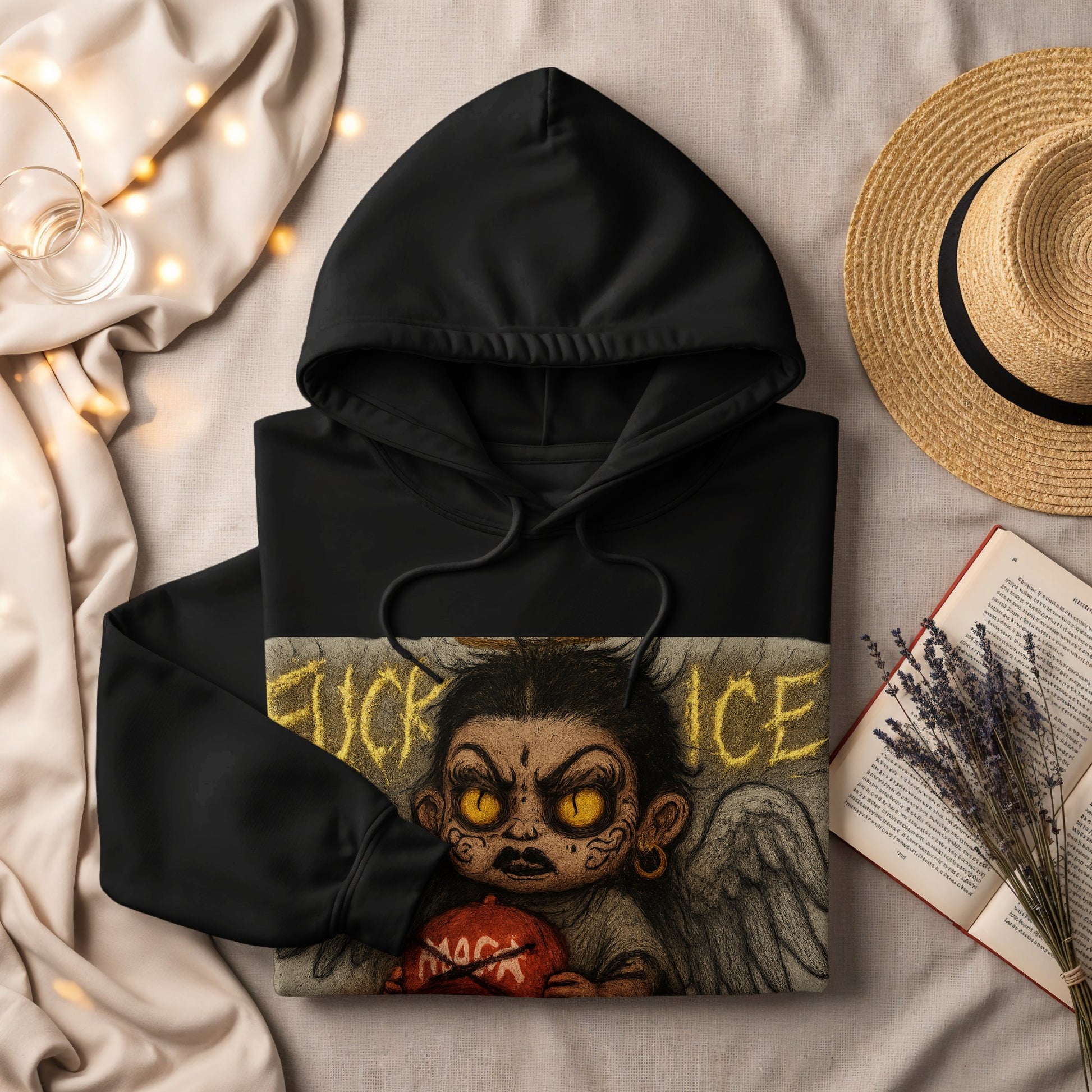 Fierce Angel Graphic Hoodie Bold Artistic Design product