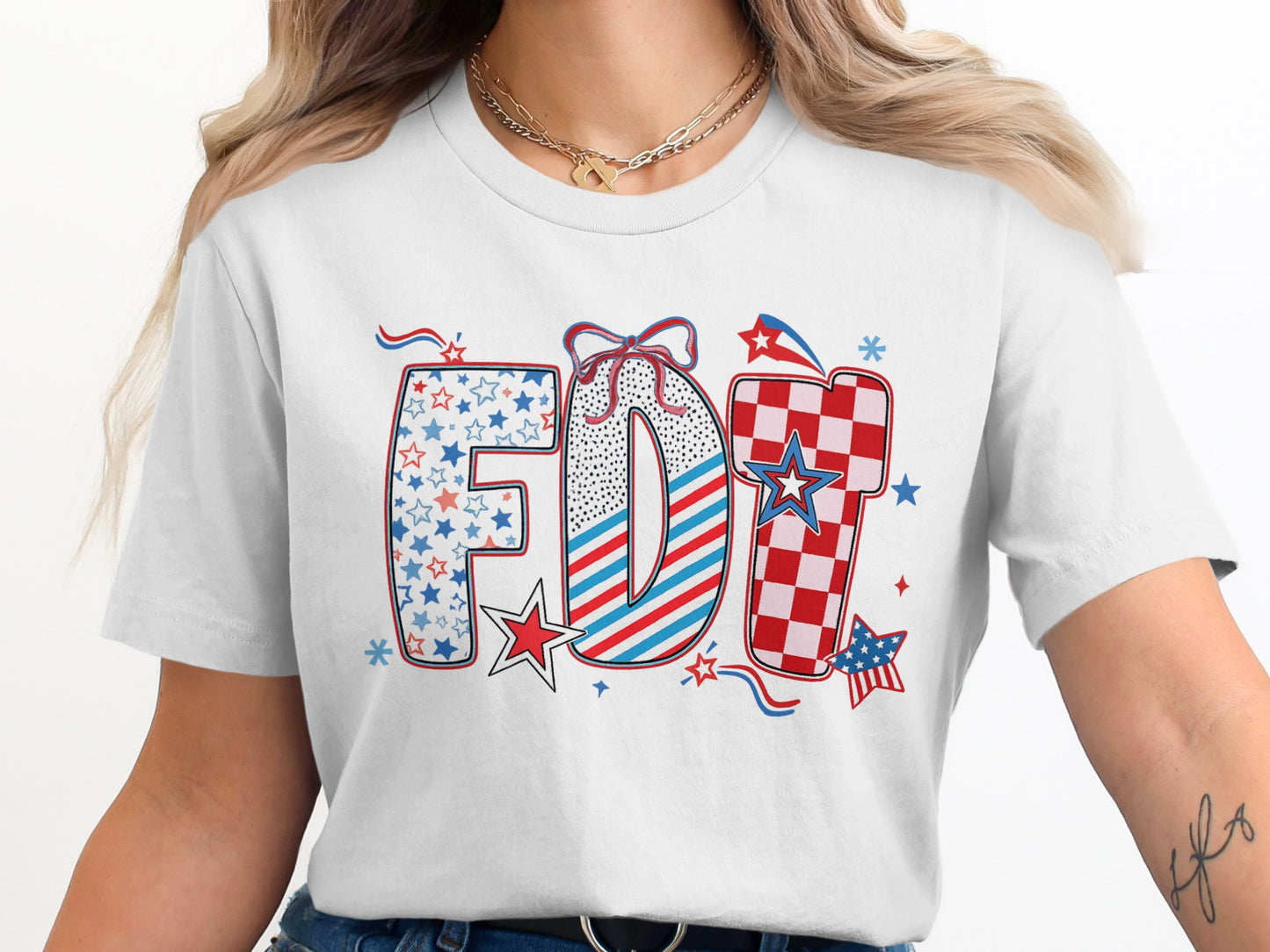 Festive Fourth of July Printed Tee Shirt product