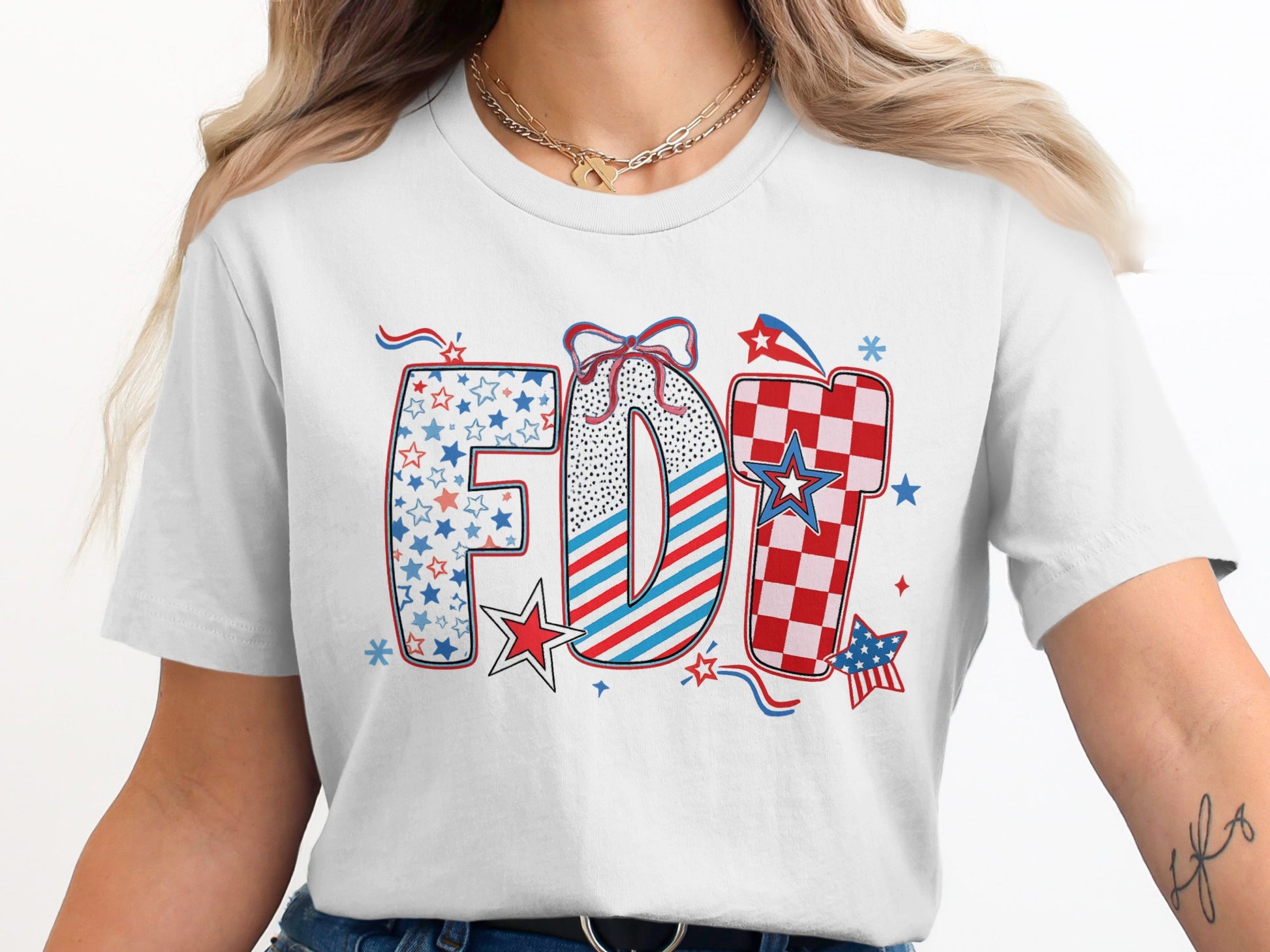Festive Fourth of July Printed Tee Shirt product