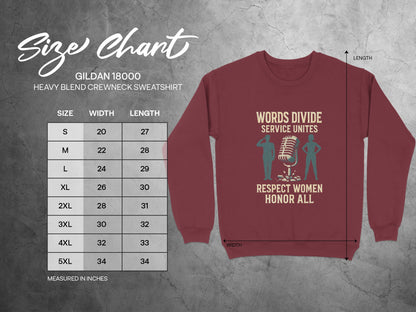 Words Divide Service Unites Respect Women Sweatshirt product