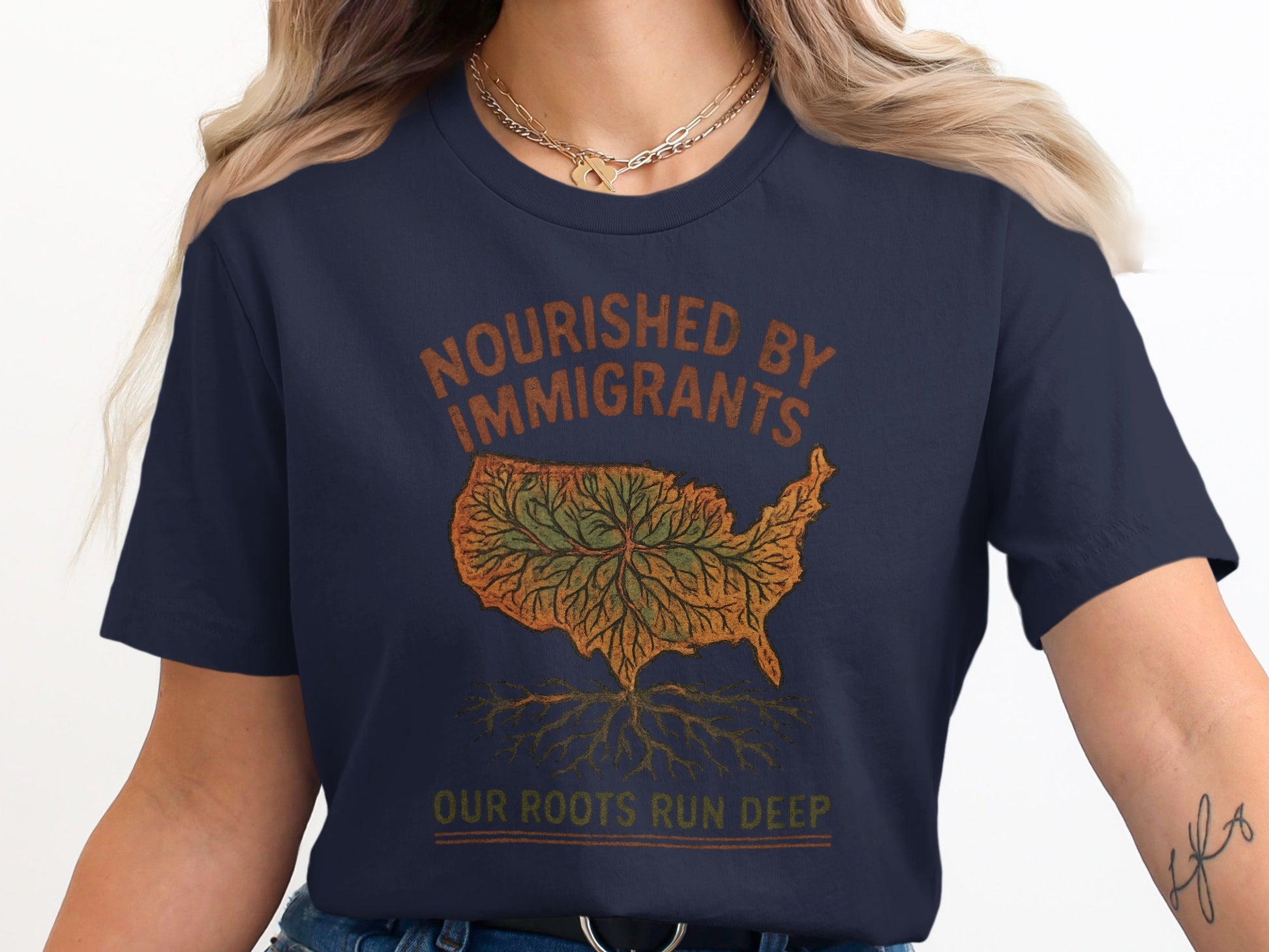 Nourished by Immigrants Our Roots Run Deep T-shirt product