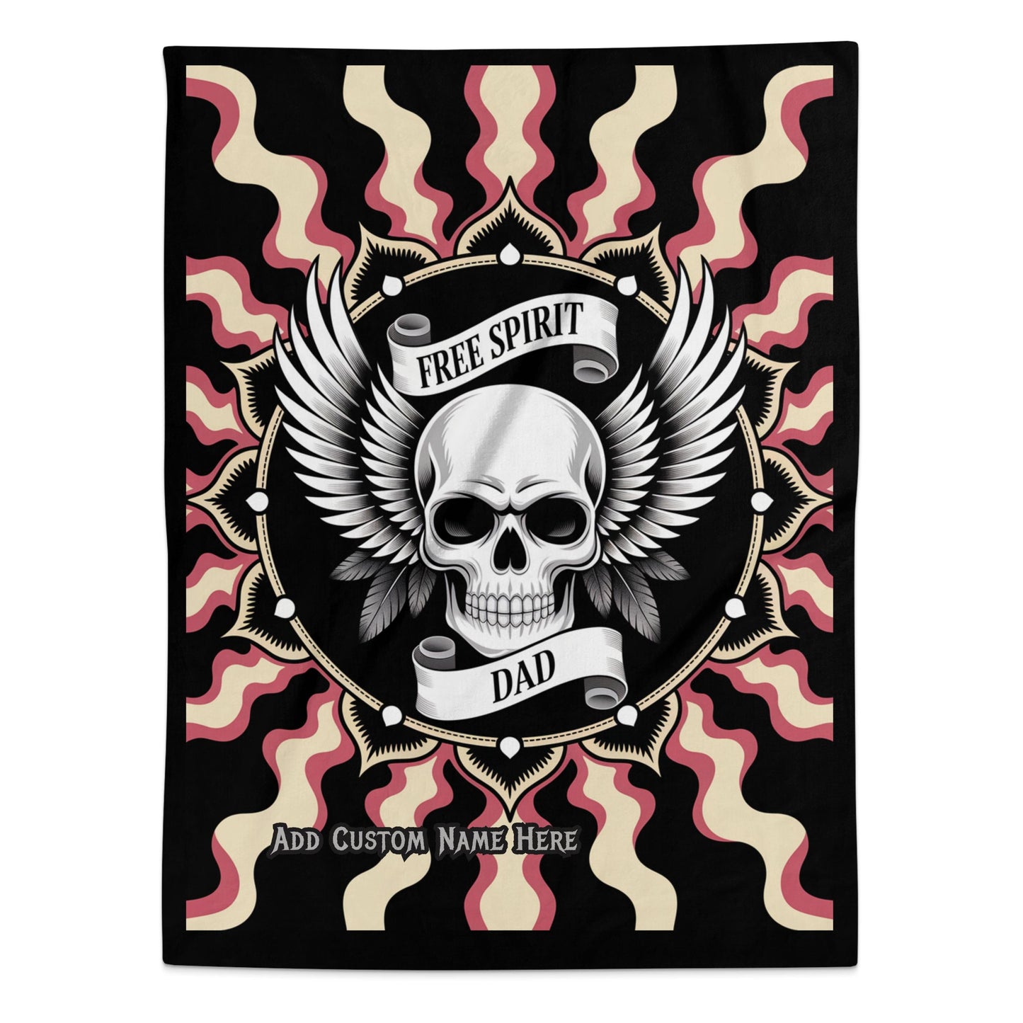Free Spirit Dad Add Custom Name Fleece Blanket product type