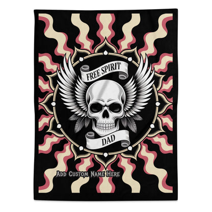 Free Spirit Dad Add Custom Name Fleece Blanket product type