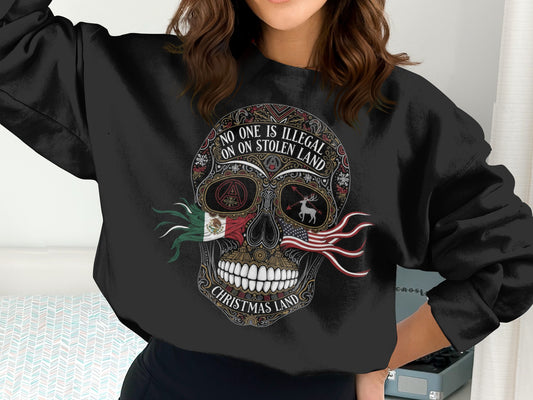 No One Is Illegal on Stolen Land Sweatshirt