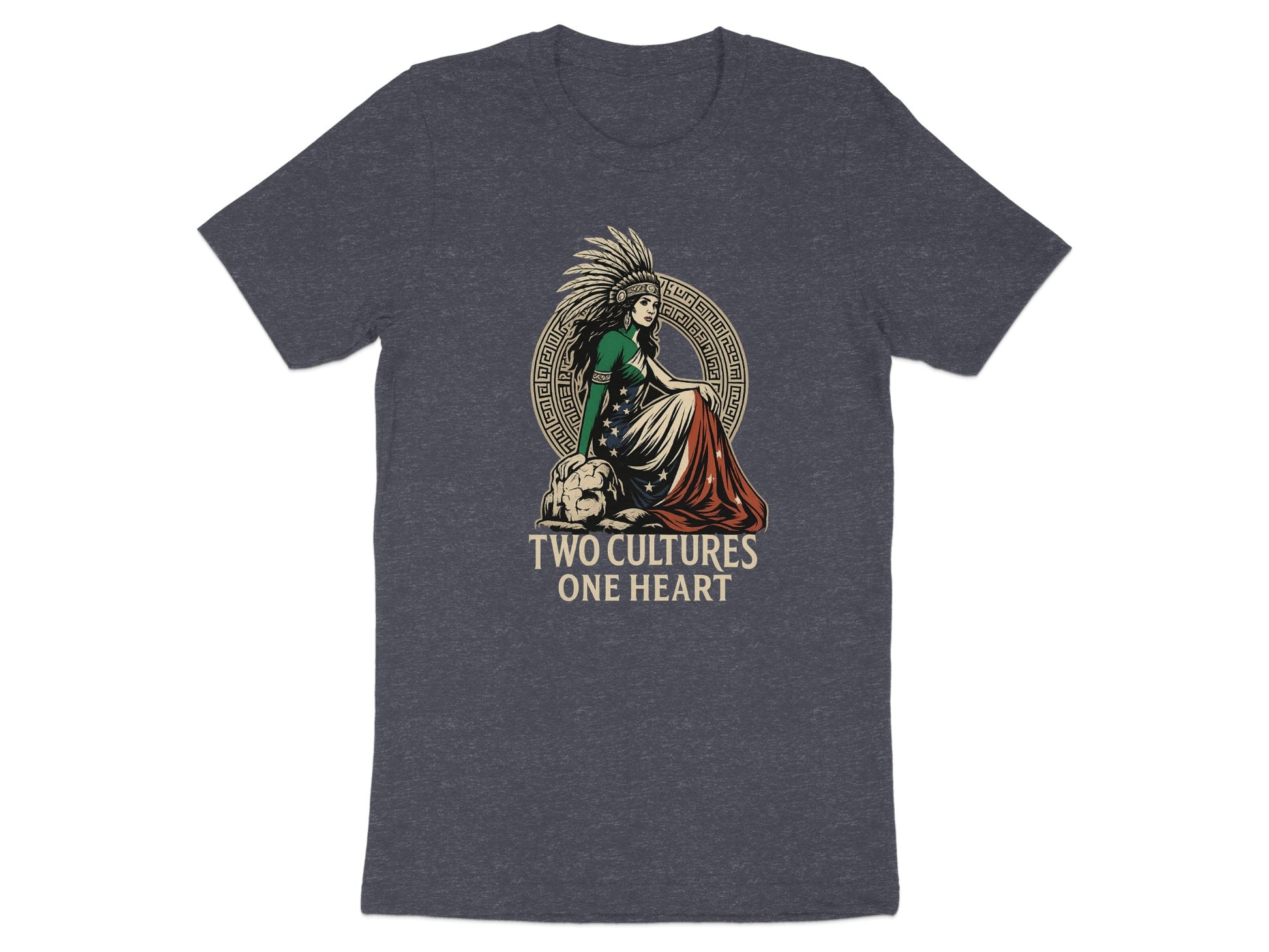 Two Cultures One Heart Graphic Design Shirt product