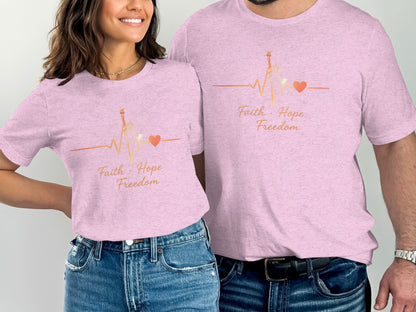 Faith Hope Freedom Statue of Liberty Graphic Tshirt product type
