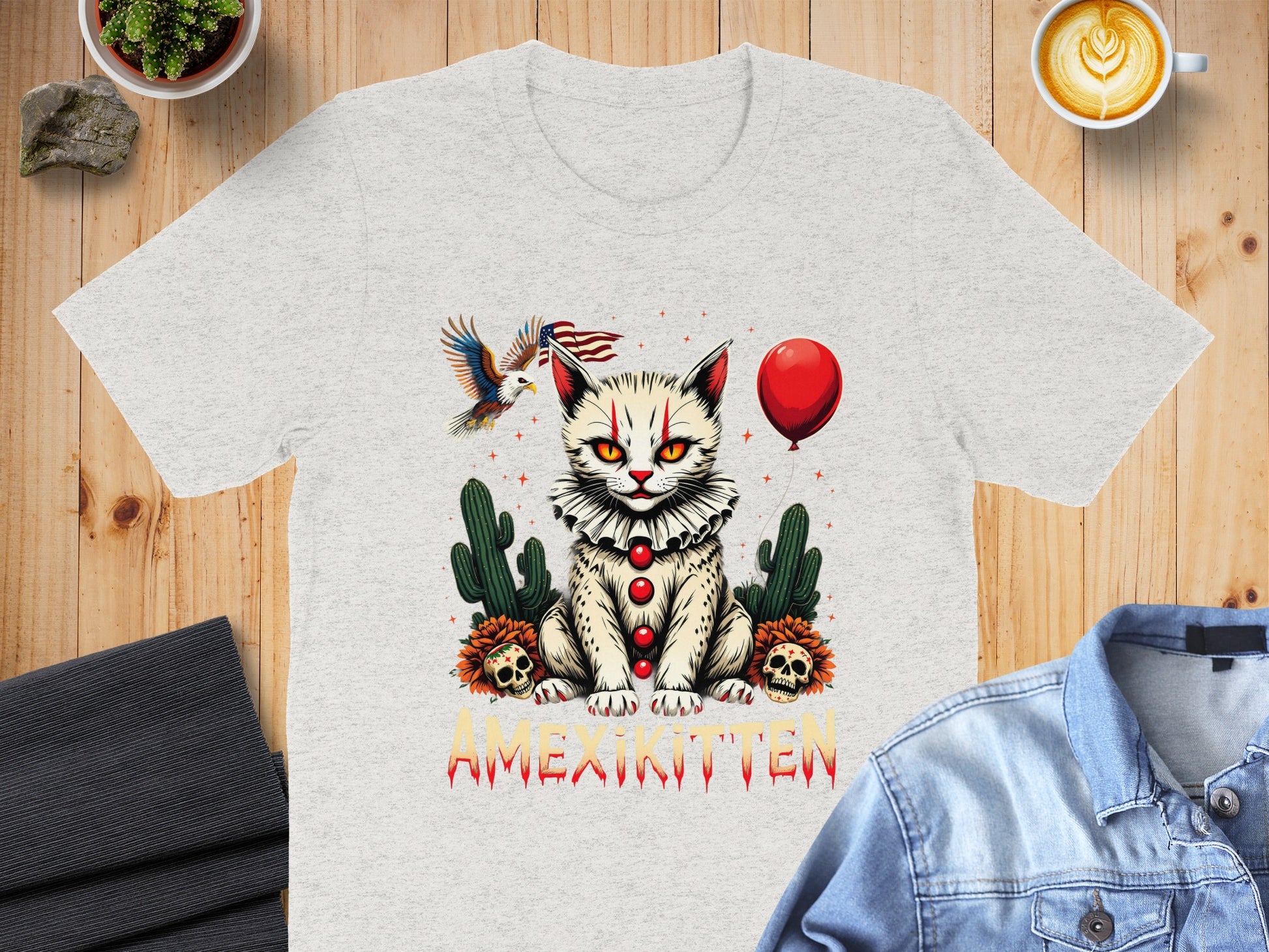 Amexitten Cat with Bird and Balloon Shirt product type